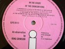 King Crimson LP In the court of the UK Pink island Correct 1st press A2 B2
