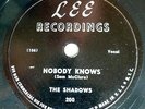 SHADOWS doo-wop 78 NOBODY KNOWS strong VG+ b/w  I'VE BEEN A FOOL vg++ on Lee TBh