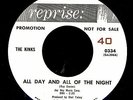 THE KINKS.ALL DAY AND ALL OF THE NIGHT/I GOTTA MOVE. DJ PROMO 45. EX