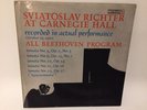 Sviatoslav Richter At Carnegie Hall All Beethoven Program Recorded Live Vinyl LP