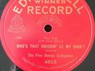 78 rpm - THE FIVE OMEGA COLLEGIANS - Who's that knocking' at my door? E B 4813
