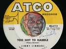 HEAR Jimmy Simmons 45 Too Hot To Handle/Never Find Love EX rockabilly popcorn