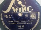 django reinhardt & andre ekyan- tiger rag / pennies from heaven- swing 78 RPM