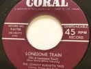 ROCKABILLY Johnny Burnette Trio LONESOME TRAIN Coral 45 rare Canadian press EX