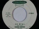 Rockabilly 45 FRANKLIN BROTHERS So Real/My Little Girl on Colonial