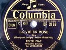 78 RPM EDIT PIAF la vie en rose FRENCH COLUMBIA DF 3152 / Reg. Shipping : 7.8$