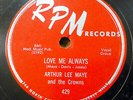 ARTHUR LEE MAYE the Crowns 78 LOVE ME ALWAYS  LOOP DE LOOP DE LOOP on RPM RJ 366
