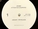 STARZ Attention Shoppers RARE TEST PRESSING/WHITE LABEL ADVANCE 1978 Rare