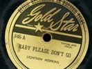 LIGHTNIN HOPKINS Baby Please Dont Go DEATH BELLS Blues Delta 78 RECORD Gold Star