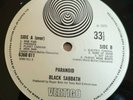 Black Sabbath LP Paranoid UK Large Vertigo Swirl 1st press Label BUT NO BIG BEAR