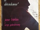 Jane Birkin La Decadanse Signed Vinyl Single Autogramm