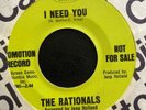 Garage Rock Psych The Rationals 45 rpm I Need You Capital 2 Sided PROMO NM