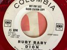 Dion Ruby Baby (both sides) Columbia Red Wax Promo w/PS