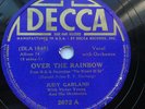 Judy Garland 78rpm single 10-inch Decca Records #2672 Over The Rainbow