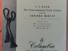 YOHANNA MARTZY ' J.S BACH, UNACCOMPANIED VIOLIN SONATA2, PARITA 2' 33CX.ED1.NM