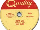 Rare 1959 CARL MANN Rock'n Roll 78 RPM Record. Mona Lisa