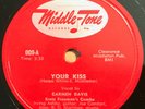 78 rpm Carmen Davis w/Ernie Freeman-Your Kiss Middle-Tone 009 R&B Jazz Mod HEAR