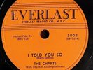 THE CHARTS - 78 - I Told You So / All Because Of Love - Everlast 5008 - VG++