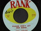 JIMMY COPELAND: Please Don't Let Her Know / I'm Going Steady With The Blues 45