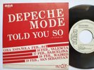 DEPECHE MODE – 45 Spain PS – PROMO – MINT * TOLD YOU SO * Rarest UNIQUE PS