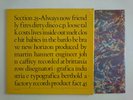SECTION 25 ALWAYS NOW FACTORY FACT 45 NEW WAVE POST PUNK INNER SLEEVE