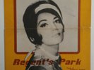 CONNIE FRANCIS REGENT'S PARK RARE GIANT SHEET MUSIC ITALY 1966
