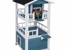 Cat House Outdoor Penthouse Kitty Den Shelter Kennel Climbing Indoor Home Safety