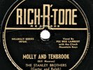 BLUEGRASS GEM - The Stanley Brothers : Molly & Tenbrook   Rich-R-Tone - 78 (V+)