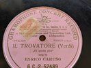78rpm ENRICO CARUSO Gramophone Concert Record IL TROVATORE (Verdi) G.C. 2-52489