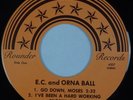 E.C. AND ORNA BALL: Go Down Moses US Rounder EC Bluegrass Gospel 45 NM