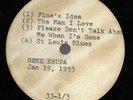 Gene Krupa VINTAGE LP ACETATE 1955 TV Jazz Caravan WMGM 1953 Radio Broadcast EX