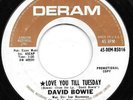 DAVID BOWIE 45 LOVE YOU TILL TUESDAY USA 1967 RARE PROMO