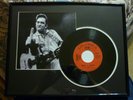 Johnny Cash Framed What Is Truth & Sing A Traveling Song 45 RPM & Finger Picture