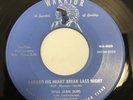 Opal Jean - Heard His Heart Break 45 RPM - Warrior 503 - Tested VG Rare Old Time