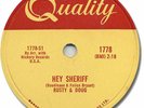 RUSTY & DOUG Rock'n Roll/Rockabilly 78 RPM Record. Hey Sheriff