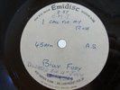 Acetate BILLY FURY I CALL FOR MY ROSE UK Emidisc 1969 Hyperrare