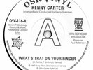 KENNY CARTER WHAT'S THAT ON YOUR FINGER/I'VE GOT TO FIND HER  UK OUTTASIGHT DEMO