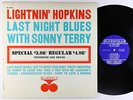 Lightnin' Hopkins & Sonny Terry - Last Night Blues LP - Bluesville Mono DG RVG