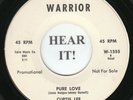 Curtis Lee TEEN RAB 45 (Warrior 1555 PROMO) Pure Love /With All My Heart VG++/M-