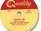 WILMA LEE & STONEY COOPER Country 78 RPM Record. Cheated Too. E+