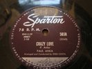 ROCK 78 PAUL ANKA CRAZY LOVE/let the bells keep ringing  sparton label (ABC) vg+