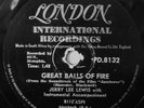 JERRY LEE LEWIS - GREAT BALLS OF FIRE - 78 RPM - SOUTH AFRICA - EXC COND