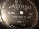The CELLOS Doo Wop 78 RPM Rang Tang Ding Dong - 1957 APOLLO 510