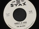 DEL-RIOS: Just Across The Street / There's A Love 45 (dj, very close to M-, ea