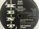 SEPTEMBER JONES - YOU BETTER KNOW WHY KENT 6TS NORTHERN SOUL VINYL45