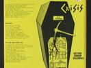 CRISIS: No Town Hall 45 (UK, PS w/ sm price tag) rare Punk/New Wave