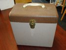 VINTAGE 1950's Metal 78 RPM Phonograph Record Carry Case - two tone brown BLUES
