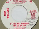 ANDY WILLIAMS Most Wonderful Time of Year 45 COLUMBIA Christmas ‘68 promo HEAR