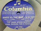 MOZART QUARTET IN B FLAT MAJOR LENER STRING QUARTET COLUMBIA L1606-1609