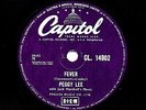 1958 CLASSIC PEGGY LEE  78   FEVER  / YOU DON'T KNOW   UK CAPITOL CL 14902 E+/NM